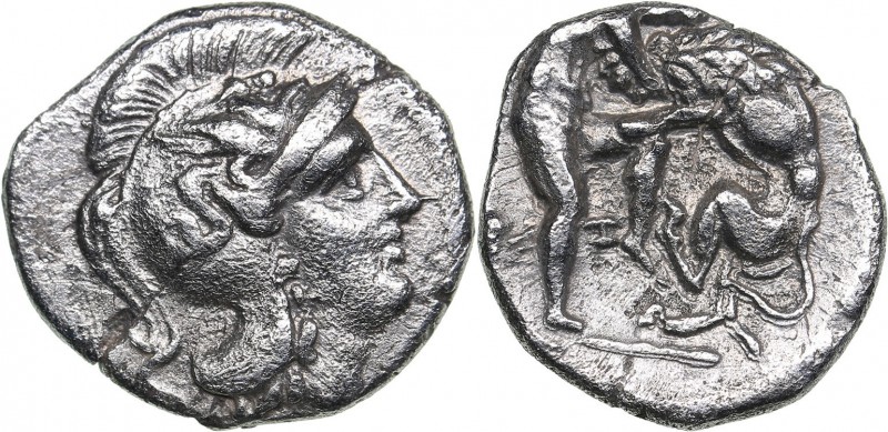 Calabria - Tarentum AR Diobol - (circa 325-280 BC)
1.05 g. 12mm. VF/VF Head of ...