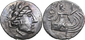 Euboia - Histiaia AR Tetrobol (Barbarous imitation) - (3rd-2nd centuries BC)
1.65 g. 15mm. XF/XF Wreathed head of nymph Histiaia right. / Nymph seate...