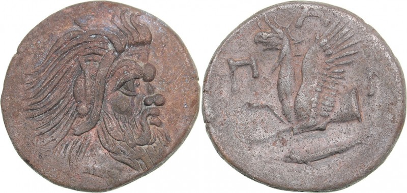 Bosporus Kingdom, Pantikapaion Æ tetrachalcon (Ca. 314-310 BC)
7.12 g. 21mm. VF...