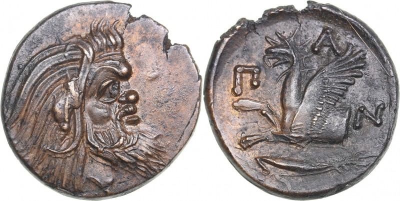 Bosporus Kingdom, Pantikapaion Æ tetrachalcon (Circa 310-304/3 BC)
6.70 g. 23mm...