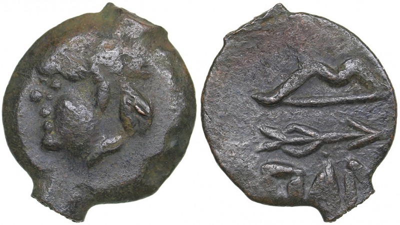 Bosporus Kingdom, Pantikapaion Æ obol (Ca. 275-245 BC)
1.84 g. 16mm. VF+/XF- Pe...