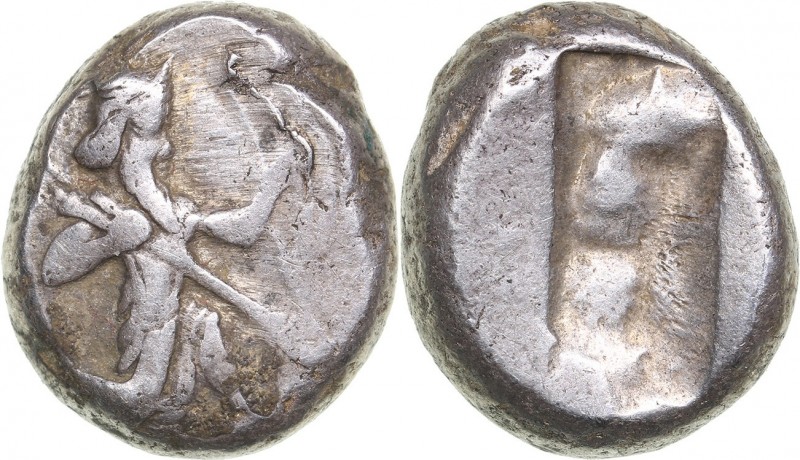 Persia, Achaemenid Empire AR Siglos (circa 485-420 BC)
5.99 g. 16mm. VF+ Traces...