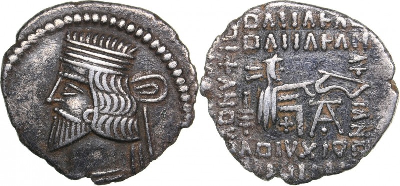 Parthian Kingdom AR Drachm - Vologases III (105-147 AD)
3.52 g. 20mm. VF/VF Bus...