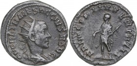 Roman Empire Antoninianus - Herennius Etruscus (249-251 AD)
3.60 g. 21mm. VF/F Q HER ETR MES DECIVS NOB C, Bust of Emperor to the right./ PRINCIPI IV...