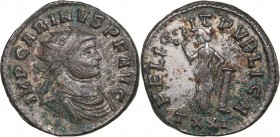 Roman Empire Antoninianus - Carinus (283-285 AD)
3.73 g. 23mm. XF-/VF Ticinum. IMP CARINVS PF AVG, Bust of Emperor to right./ FELICIT PVBLICA around,...