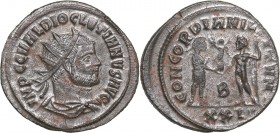 Roman Empire Antoninianus - Diocletian(284-305 AD)
3.54 g. 22mm. AU/XF+ IMP C C VAL DIOCLETIANVS AVG, Radiate, draped and cuirassed bust of Diocletia...