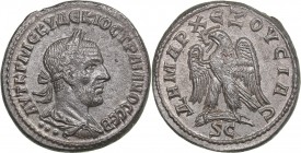 Syria - Seleucis and Pieria. Antioch Tetradrachm - Trajan Decius (249-251 AD)
11.71 g. 26mm. AU/AU Mint luster. Bust of the Emperor in a laurel wreat...