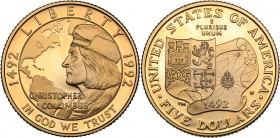 USA 5 dollars 1992
8.34 g. PROOF Gold.