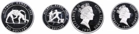 Cook Islands coins set 1995 Olympics
Pt (999/1000) 7.78 g + 15.55 g. PROOF Box and certificate.