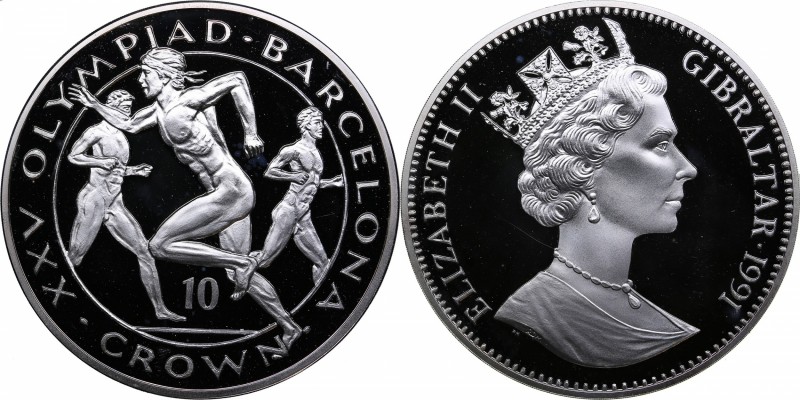 Gibraltar 10 crown 1991 - Olympics
314.02 g. PROOF Box.