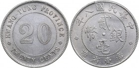 China - Kwangtung 20 cents 1919
5.31 g. AU/AU Mint luster. Ag. L&M-149
