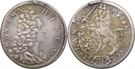 Germany - Baiern 30 kreuzer 1720
5.95 g. VG/VG The coin has been mounted.