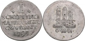 Germany - Hamburg 1 schilling 1795
1,05 g. AU/UNC. KM# 456. Mint luster! Rare condition.