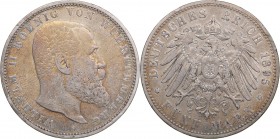 Germany - Württemberg 5 mark 1895 F
27.59 g. VF/XF