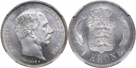 Denmark 1 kronor 1898 HC VBP NGC MS 64+
Mint luster.