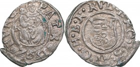 Hungary 1 denar 1592 KB
0.56 g. XF/XF