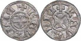 Reval pfennig ND - Wennemar von Brüggenei (1389-1401)
Livonian order. 0.35 g. UNC/UNC Mint luster. Very rare condition! REVALIE/ REVALIE Haljak# 45 R...