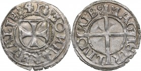 Reval schilling 1541 - Hermann Brüggenei-Hasenkamp (1535-1549)
Livonian order. 0.95 g. UNC/UNC Mint luster. Rare condition! Ag. Haljak# 148a.