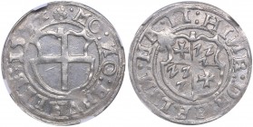 Reval Ferding 1554 - Heinrich von Galen (1551-1557) NGC MS 61
Livonian order. Mint luster! Very rare condition! Haljak# 162b.