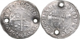Reval Ferding ND - Gotthard Kettler (1559-1562)
Livonian order. 2.29 g. VF/VF The holes. Haljak# 195a.