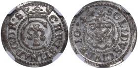 Riga Solidus 1644 - Kristina (1632-1654) NGC MS 66
TOP POP. Mint luster. Very rare condition. Haljak# 1526. SB# 63.
