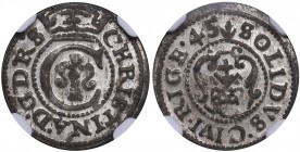 Riga Solidus 1645 - Kristina (1632-1654) NGC MS 64
Mint luster. Very rare condition. Haljak# 1528. SB# 64.