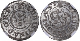 Livonia (Riga) Solidus 1653 - Kristina (1632-1654) NGC MS 64
Mint luster. Very rare condition. Haljak# 1432a. SB# 8.