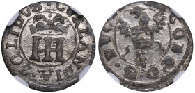 Courland Schlling ND - Jacob Kettler (1642-1681)
Mint luster. Rare condition. Haljak# 1697 2R. Very rare!