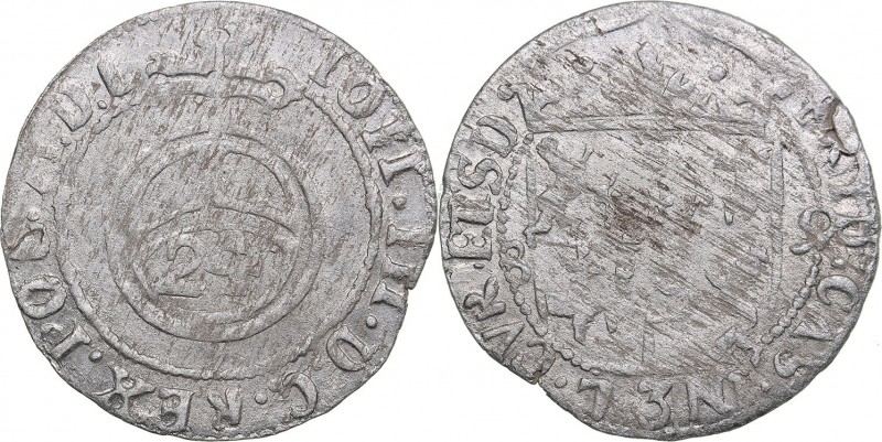 Courland 1/2 grosz 1689 - Friedrich Kasimir Kettler (1682-1689)
1.04 g. XF/VF M...