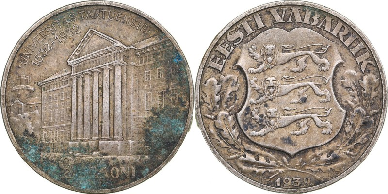 Estonia 2 krooni 1932 - Tartu University
12.27 g. VF/VF KM# 13