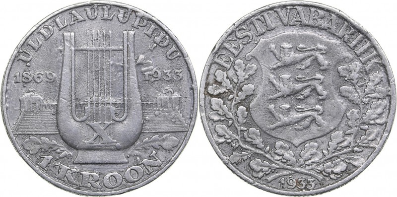 Estonia 1 kroon 1933 Song Festival - Forgery
7.05 g. Very rare!