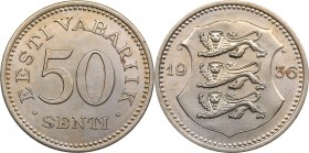 Estonia 50 senti 1936
7.46 g. XF/UNC Mint luster. KM# 18