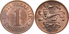 Estonia 1 sent 1939
1.84 g. AU/AU Mint luster. KM# 19