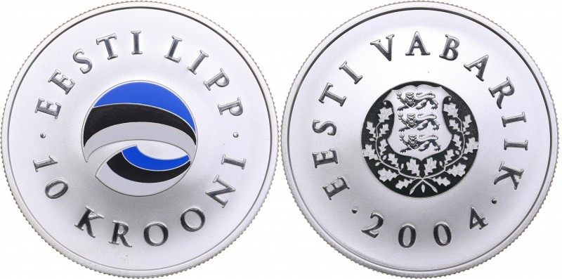 Estonia 10 krooni 2004 - Estonian Flag
28.28 g. PROOF. Box and certificate.