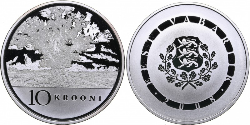 Estonia 10 krooni 2008 - 90th Anniversary of the Republic of Estonia
28.28 g. P...
