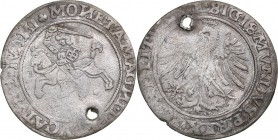 Lithuania Grosz 1535 - Sigismund I (1506-1548)
1.35 g. F/F The hole.
