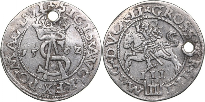 Lithuania 3 grosz 1562 - Sigismund II Augustus (1545-1572)
2.90 g. XF/XF The ho...