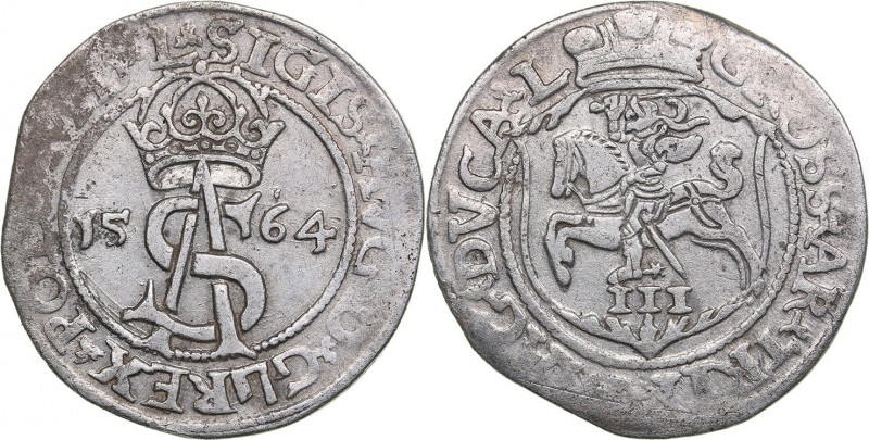 Lithuania 3 grosz 1564 - Sigismund II Augustus (1545-1572)
2.88 g. XF/XF Iger V...
