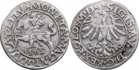 Lithuania 1/2 grosz 1565 - Sigismund II Augustus (1545-1572)
1.03 g. VF/VF Ag.