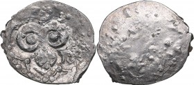 Russia - Ryazan AR Denga - Feodor Olegovich (1402-1427)
0.96 g. AU/AU Mint luster. Countermark tamga ("ram's head") on the dirhem of Khan Janibek (Go...