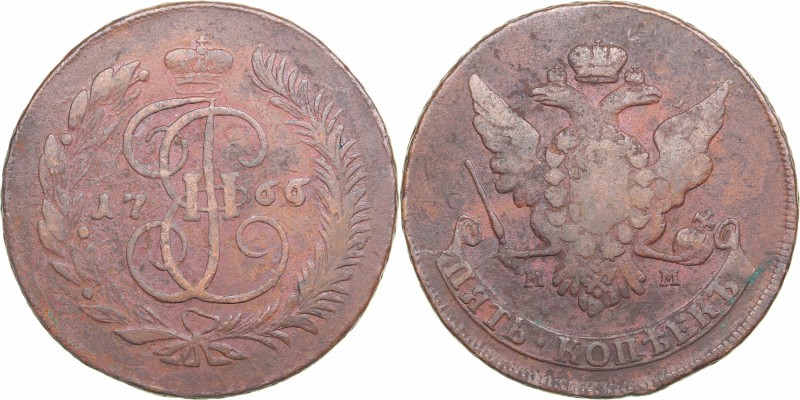 Russia 5 kopecks 1765 ММ - Catherine II (1762-1796)
57.32 g. F/F Bitkin# 524.