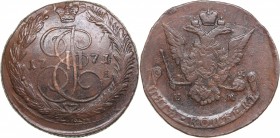 Russia 5 kopecks 1771 ЕМ - Catherine II (1762-1796)
62.98 g. VF/VF Bitkin# 620a.