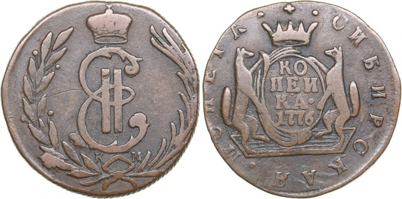 Russia - Siberia Kopeck 1776 KM - Catherine II (1762-1796)
6.54 g. VF/VF Bitkin...