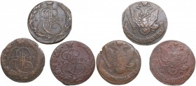 Russia 5 kopecks 1780-1787 EM - Catherine II (1762-1796) (3)
1780, 1786, 1787