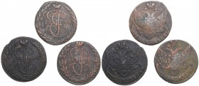 Russia 5 kopecks 1789-1796 EM - Catherine II (1762-1796) (3)
1789, 1794, 1796