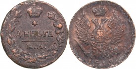 Russia Denga 1819 ЕМ-НМ - Alexander I (1801-1825)
2.72 g. XF/AU Mint luster. Rare condition! Bitkin# 398.