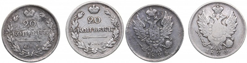 Russia 20 kopeks 1824-1825 - Alexander I (1801-1825) (2)
1824, 1825.