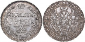 Russia Rouble 1841 СПБ-НГ- Nicholas I (1826-1855)
20.52 g. XF+/VF Traces o mint luster. Bitkin# 228.