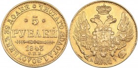 Russia 5 roubles 1843 СПБ-АЧ - Nicholas I (1826-1855)
6.49 g. XF-/XF- Mint luster. Bitkin# 23.