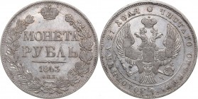Russia Rouble 1843 СПБ-АЧ - Nicholas I (1826-1855)
20.74 g. XF/VF Mint luster. Bitkin# 202.